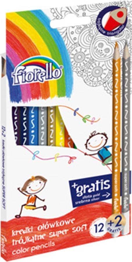 CRAYONS TRIANGULAIRES FIORELLO SUPER DOUX 12 2 COL.