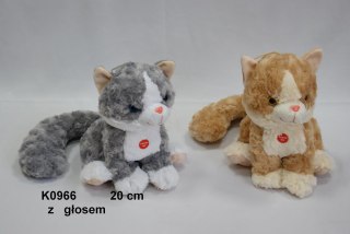 PELUCHE CHAT AVEC VOIX 20CM ASSIS DIMANCHE K0966 DIMANCHE