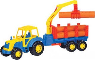 TRACTEUR PLASTIQUE AVEC REMORQUE 59CM POLESIE 35370 POLESIE