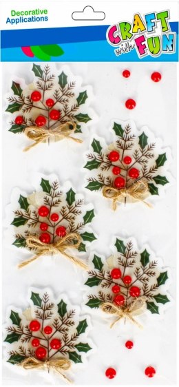 AUTOCOLLANTS NOËL 3D BRANCHES CRAFT WITH FUN 501771 CRAFT WITH FUN