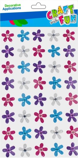AUTOCOLLANTS FLEURS PAILLETTES CRAFT WITH FUN 501872 CRAFT WITH FUN
