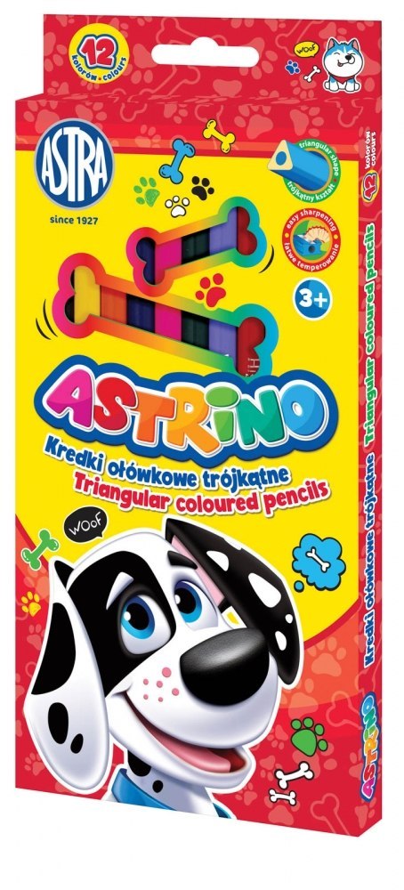 CRAYONS 12 COULEURS TRIANGULAIRES ASTRINO ASTRA 312221004