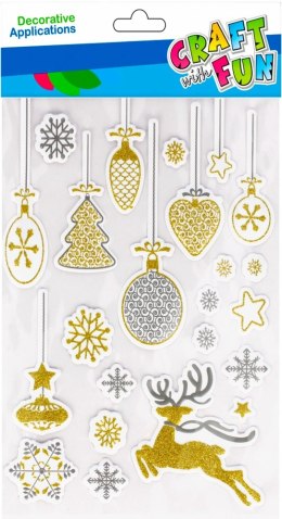 AUTOCOLLANTS NOËL RENNE PAILLETTES CRAFT WITH FUN 501422 CRAFT WITH FUN