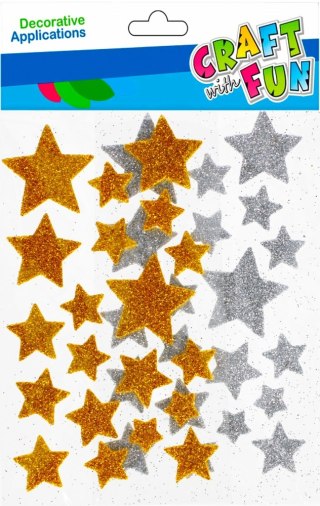 ÉTOILES À PAILLETTES DÉCORATIVES AUTOCOLLANTES EVA CRAFT WITH FUN 501368 CRAFT WITH FUN