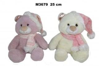 PELUCHE ARC 25CM ASSIS EN BONNET ET ECHARPE SA DIMANCHE