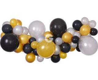 GUIRLANDE BALLON 65PCS ARGENT/OR/NOIR GO PUD GODAN