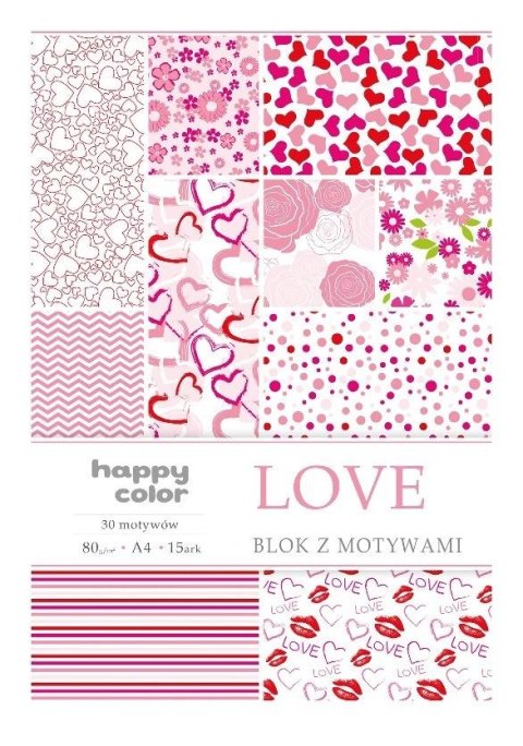 LOVE PAD PAD A4/15K 30 MOTIVE 80G HAPPY COLOR H38082030L WPC