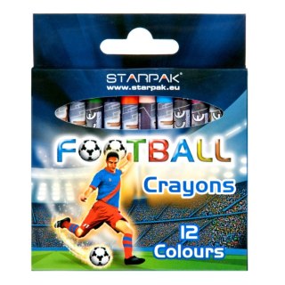 CRAYONS DE CIRE 12 COULEURS FOOTBALL STARPAK 274534