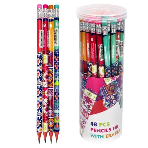 CRAYON AVEC GOMME TRIANGULAIRE ETHNO A 48 TUBE STARPAK 470952