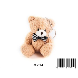 PORTE-CLÉS OURS EN PELUCHE AVEC UNE CRAVATE 12CM FOL A 12 TOYS 1087S TOYS