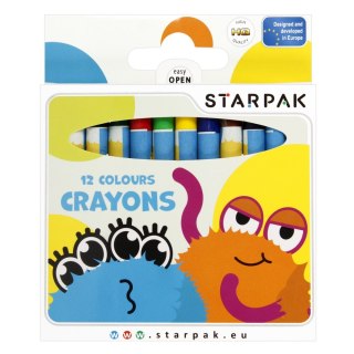 CRAYONS DE CIRE 12 COULEURS MONSTER STARPAK 512005 STARPAK