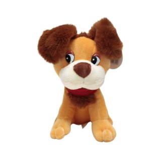 PELUCHE 18 CM CHIEN ASSIS AUX OREILLES POILUES DEEF 03795 DE DEEF