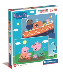 Peppa Pig - Puzzle 2x20 pièces - Super Color Clementoni