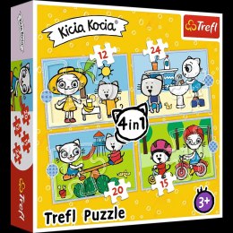 PUZZLE 4EN1 34372 KITTY'S DAY CHAT POUD TREFL 34372 TR