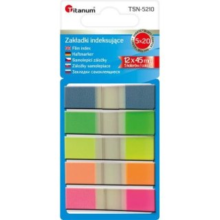 ONGLET D'INDEXATION 12X45M 20X5 COULEURS FLUO TITANUM TSN-5210