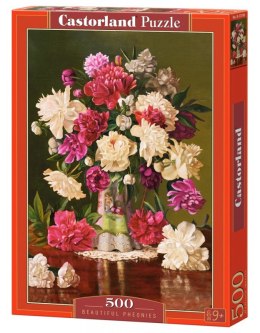 Puzzle 500 pièces Belles pivoines, vase, fleurs