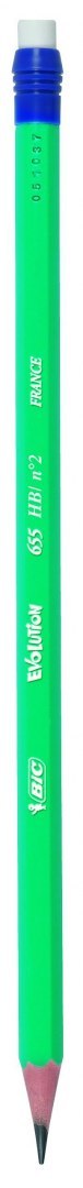 BIC ECOLUTIONS EVOLUTION HB 655 CRAYON AVEC GOMME BOITE DE 12