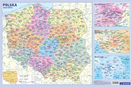 Bloc pédagogique. Carte administrative de la Pologne avec codes postaux