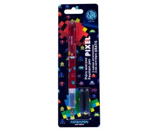 STYLO PLUME AVEC 3 CARTOUCHES PIXEL ASTRA 203120008