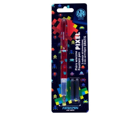 STYLO PLUME AVEC 3 CARTOUCHES PIXEL ASTRA 203120008