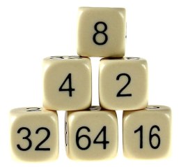 Doubler les dés 16 mm (Backgammon) - 6 pièces (HG)