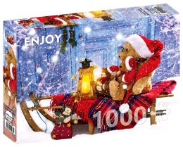 Puzzles de 1000 pièces Ours en peluche avec des chapeaux de Père Noël