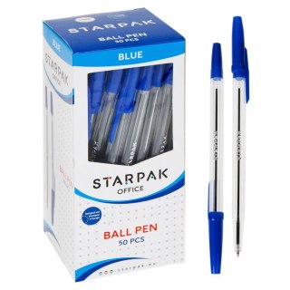 Stylo verrouillable Cristal - bleu - Starpak 144357
