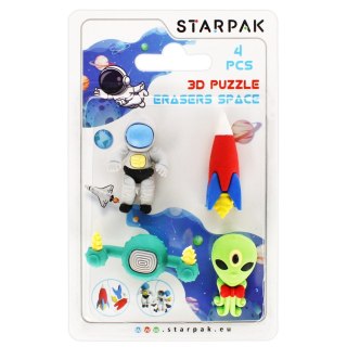 Gomme 3D PUZZLE SPACE OP. 4 PIÈCES. STARPAK 505320 STARPAK