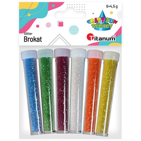 FLACONS DE PAILLETTES DE 6 COULEURS X4,5G TITANUM SÉRIE CRAFT-FUN MTJF-WSG6P2