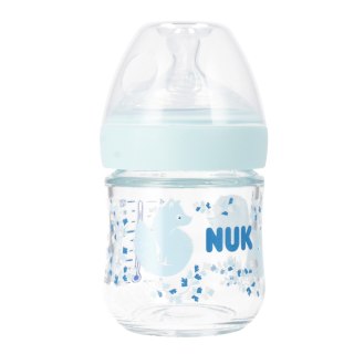 NUK MP BUTELKA SZKLANA ZE SMOCZKIEM S 120 ML NATURE SENSE NIEBIESKA 10747110 NUK