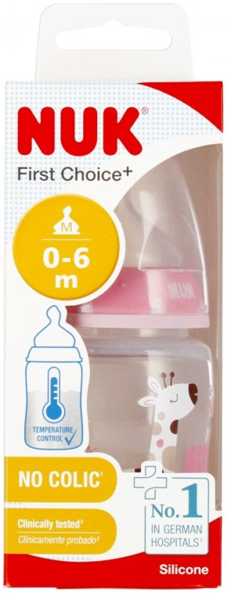 NUK MP BUTELKA Z WSKAŹNIKIEM TEMP. 150 ML 0-6M FIRST CHOICE RÓŻOWA 10743875 NUK