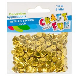 BOUTONS MÉTALLIQUES PAILLETTES 8MM OR CRAFT WITH FUN 290856