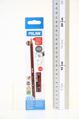 CRAYONS MILAN TRIANGULAIRES HB AVEC GOMME, PACK 12 PIÈCES.