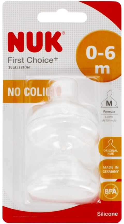 NUK MP SMOCZEK DO BUTELKI SILIKONOWY 0-6M M FIRST CHOICE OP.2 SZT. 10709245 NUK