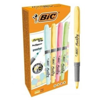 ZAKREŚLACZ PASTELOWY HIGHLITER GRIP OP.12 SZT. BIC 504819 BIC