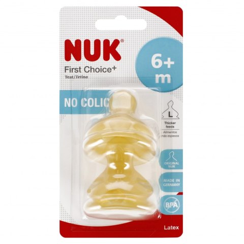 NUK SMOCZEK DO BUTELKI LATEKSOWY 6-18M L FIRST CHOICE OP.2 SZT. 10713243 NUK