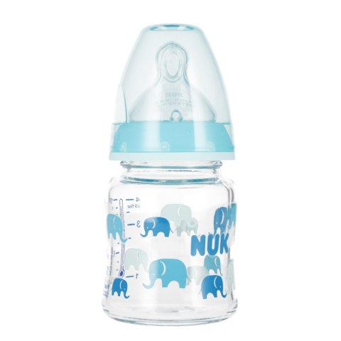 NUK BUTELKA SZKLANA Z WSKAŹNIKIEM TEMP. 120 ML 0-6M FIRST CHOICE TURKUS 10747114 NUK