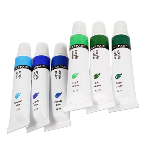 PEINTURES ACRYLIQUES 24 COULEURS 12ML STARPAK 484975