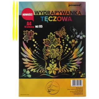 ZESTAW KREATYWNY WYDRAPYWANKA A4/10ARK TĘCZA WZ05 FOL SDM 427529 FENIKS