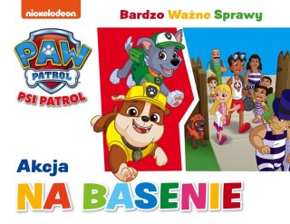 KSIĄŻECZKA EDUKACYJNA 22X17 CM PSI PATROL AKCJA NA BASENIE Z NAKLEJKAMI MSZ 820362 MSZ MSZ