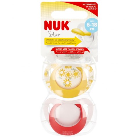 NUK SMOCZEK USPOKAJAJĄCY LATEKSOWY 6-18M STAR ŻÓŁTY/CZERWONY 10734075 NUK