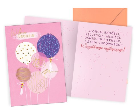 KARNET PR-508 URODZINY BALONY PASSION CARDS - KARTKI