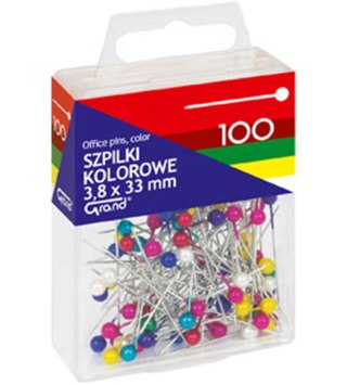 ÉPINGLES MÉTALLIQUES COULEUR GRAND 33 MM 100 PCS.