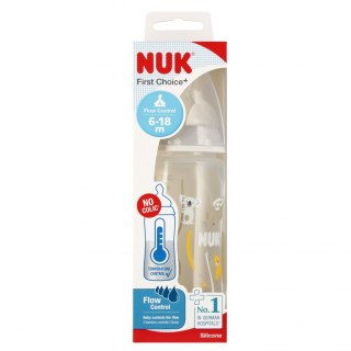 NUK BUTELKA Z WSKAŹNIKIEM TEMP. 300 ML 6-18M FIRST CHOICE POPIELATA 10741088 NUK