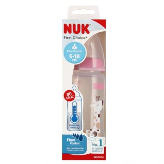 NUK BUTELKA Z WSKAŹNIKIEM TEMP. 300 ML 6-18M FIRST CHOICE RÓŻOWY 10741088 NUK