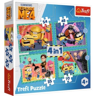 PUZZLE 4W1 ZWARIOWANE MINIONKI TREFL 34648 TR TREFL