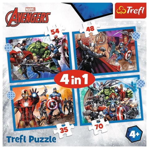 PUZZLE 4EN1 LES BRAVE AVENGERS PUD TREFL 34386