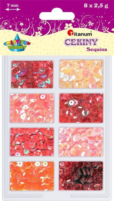 SEQUINS 7MM LOT DE 8 COULEURS X2.5G TITANUM CRAFT-FUN SERIES 3G8P 160164