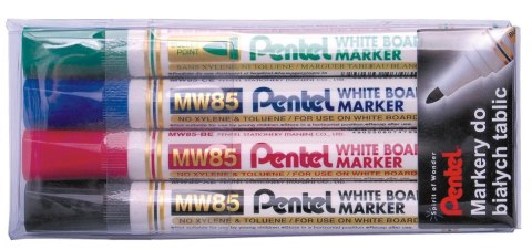 JEU DE MARQUEURS RONDS EFFAÇABLES À SEC PENTEL MW85-4W