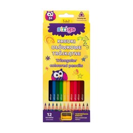CRAYONS 12 COULEURS TRIANGULAIRES AVEC POINTE PILOTE SSC110